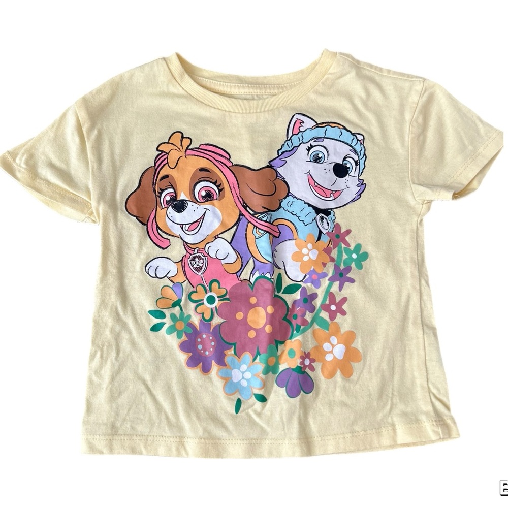 Toddler Girl Paw Patrol Skye Everette Floral Yellow Short Sleeve Tee 3T
